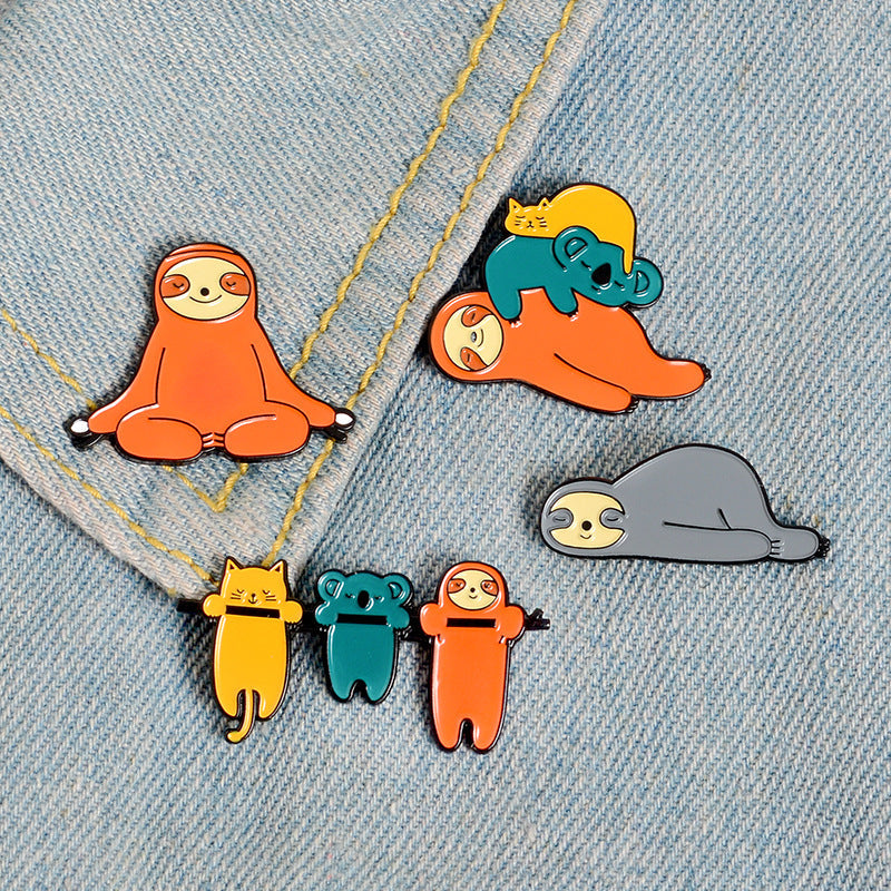 Broches unisex de aleación con diseño de animales, estilo casual y sencillo para ropa de calle