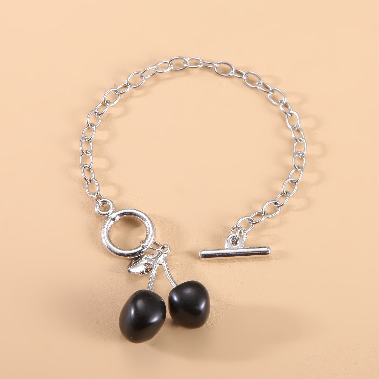 Collar de cereza negra para mujer, cadena de clavícula de chica oscura, estilo coreano, collar retro de celebridades de Internet, joyería 