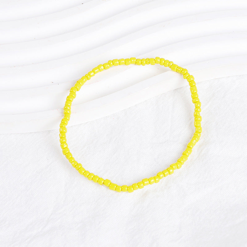 Pulsera de cuentas de arroz apiladas bohemias de colores variados, pulsera combinada de cuentas redondas, pulsera para mujer