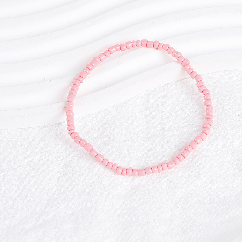 Pulsera de cuentas de arroz apiladas bohemias de colores variados, pulsera combinada de cuentas redondas, pulsera para mujer