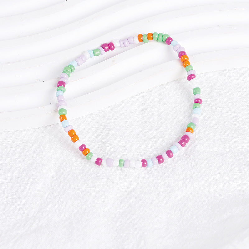 Pulsera de cuentas de arroz apiladas bohemias de colores variados, pulsera combinada de cuentas redondas, pulsera para mujer