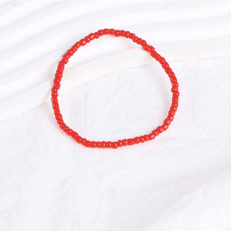 Pulsera de cuentas de arroz apiladas bohemias de colores variados, pulsera combinada de cuentas redondas, pulsera para mujer