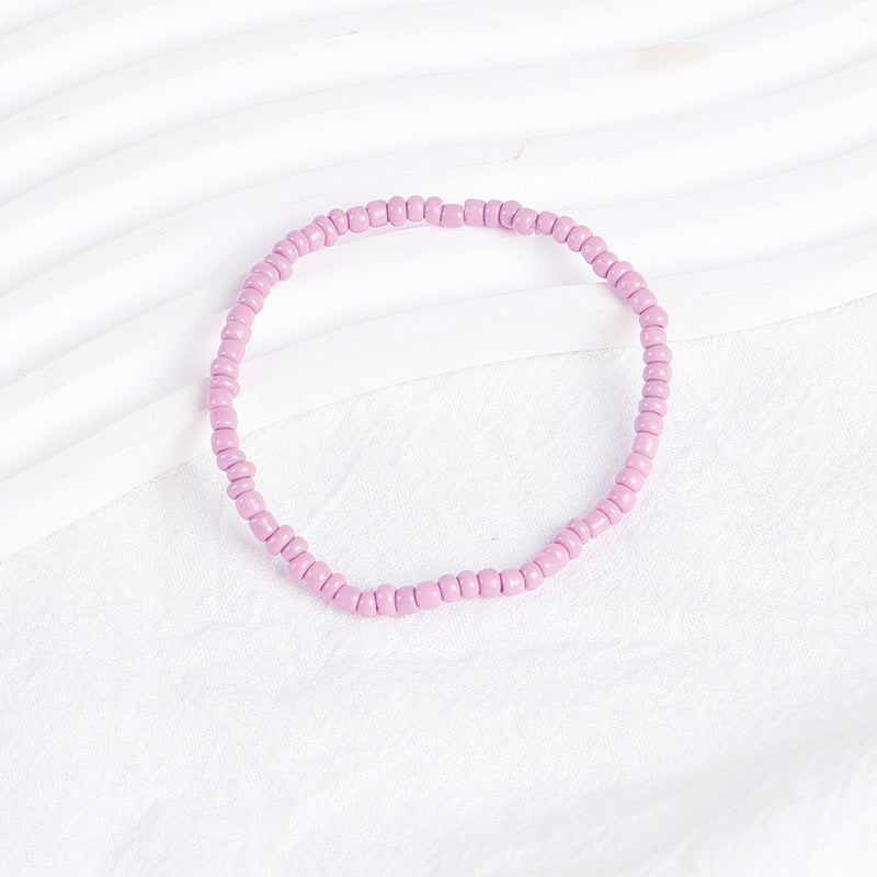 Pulsera de cuentas de arroz apiladas bohemias de colores variados, pulsera combinada de cuentas redondas, pulsera para mujer