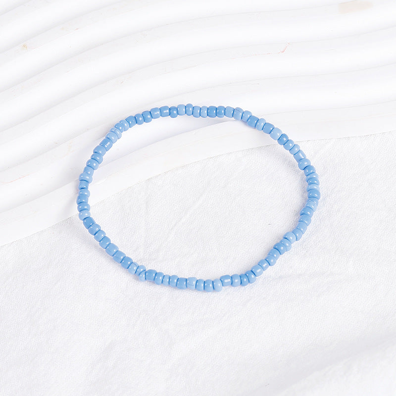 Pulsera de cuentas de arroz apiladas bohemias de colores variados, pulsera combinada de cuentas redondas, pulsera para mujer