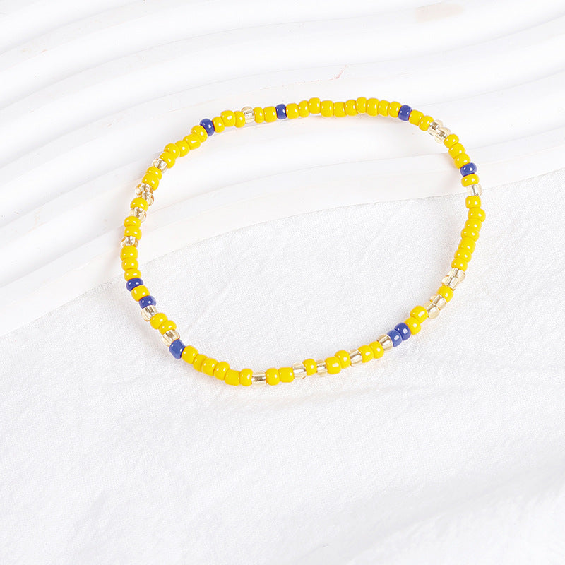 Pulsera de cuentas de arroz apiladas bohemias de colores variados, pulsera combinada de cuentas redondas, pulsera para mujer