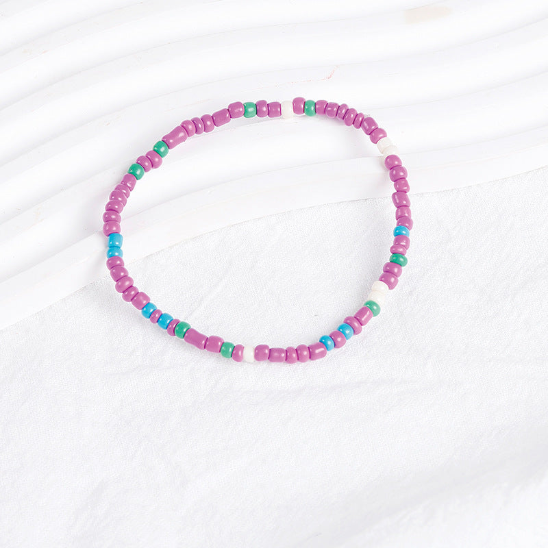 Pulsera de cuentas de arroz apiladas bohemias de colores variados, pulsera combinada de cuentas redondas, pulsera para mujer