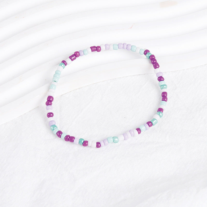 Pulsera de cuentas de arroz apiladas bohemias de colores variados, pulsera combinada de cuentas redondas, pulsera para mujer