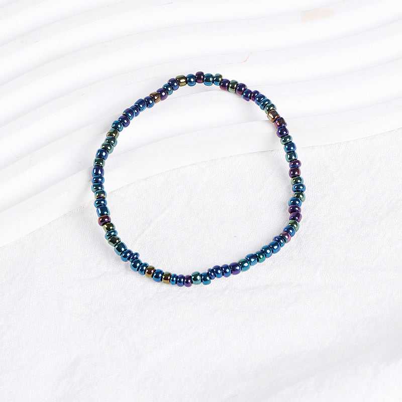 Pulsera de cuentas de arroz apiladas bohemias de colores variados, pulsera combinada de cuentas redondas, pulsera para mujer