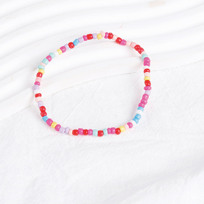 Pulsera de cuentas de arroz apiladas bohemias de colores variados, pulsera combinada de cuentas redondas, pulsera para mujer