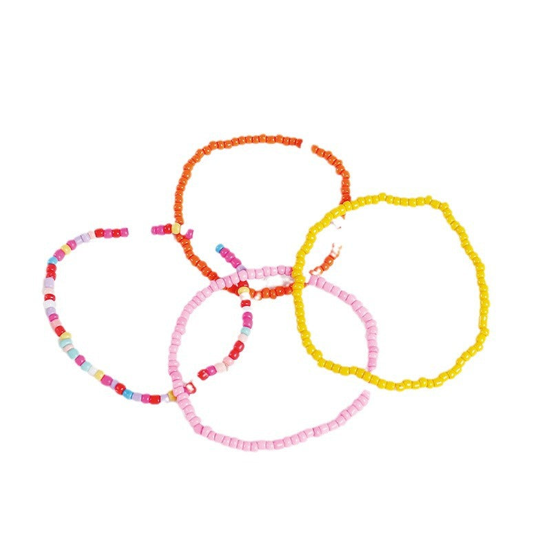 Pulsera de cuentas de arroz apiladas bohemias de colores variados, pulsera combinada de cuentas redondas, pulsera para mujer