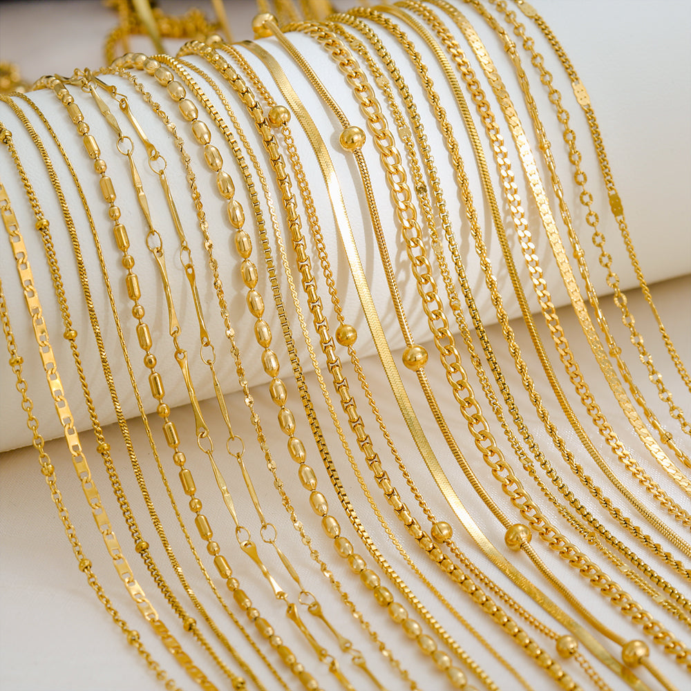 Wholesale Jewelry Basic Simple Style Solid Color 304 Stainless Steel 18K Gold Plated Necklace