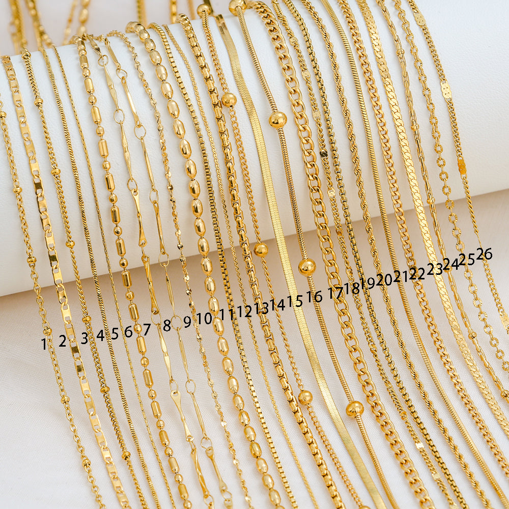Wholesale Jewelry Basic Simple Style Solid Color 304 Stainless Steel 18K Gold Plated Necklace