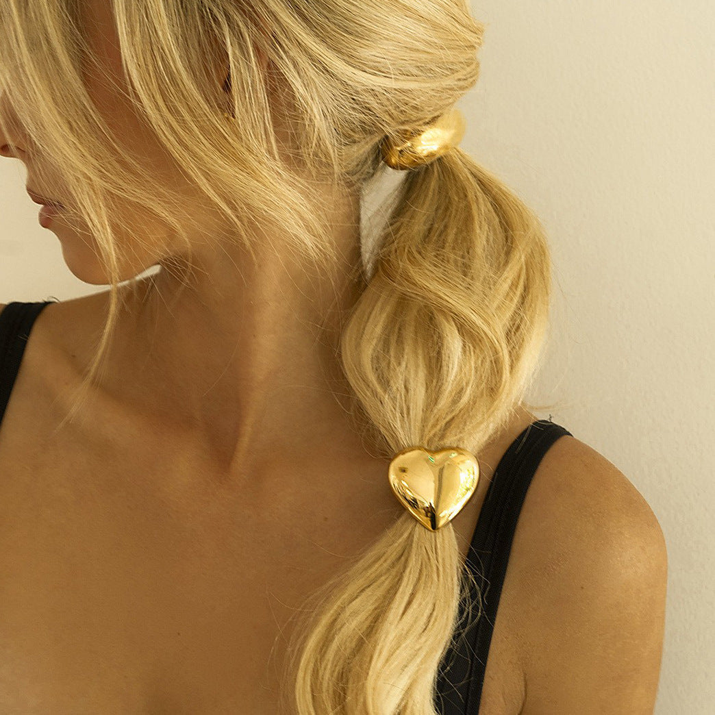 Coletero para mujer estilo IG con lazo de aleación con forma de corazón rojo, flor y perlas de imitación tridimensionales