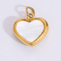 1 pieza 11,34 x 11,08 mm, 24,65 x 13,62 mm, 4,29 x 24,15 mm, acero inoxidable 304, circonita chapada en oro de 18 quilates, forma de corazón, colgante de caramelo, accesorios de joyería 