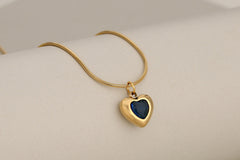 Joyería al por mayor, collares de acero inoxidable 304 con incrustaciones de circonitas, estilo clásico, forma de corazón, princesa 