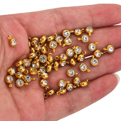 20 piezas/paquete de accesorios de joyería con colgante geométrico de acero inoxidable 304 de 6 mm de diámetro. 