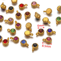 20 piezas/paquete de accesorios de joyería con colgante geométrico de acero inoxidable 304 de 6 mm de diámetro. 