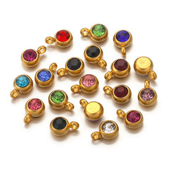 20 piezas/paquete de accesorios de joyería con colgante geométrico de acero inoxidable 304 de 6 mm de diámetro. 