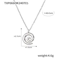 Joyería al por mayor, estilo simple, estilo clásico, espiral, acero inoxidable 304, chapado en oro de 18 quilates, anillos y collar.