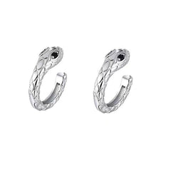 Pendientes de serpiente con clip para hombre, individuales, sin perforaciones 