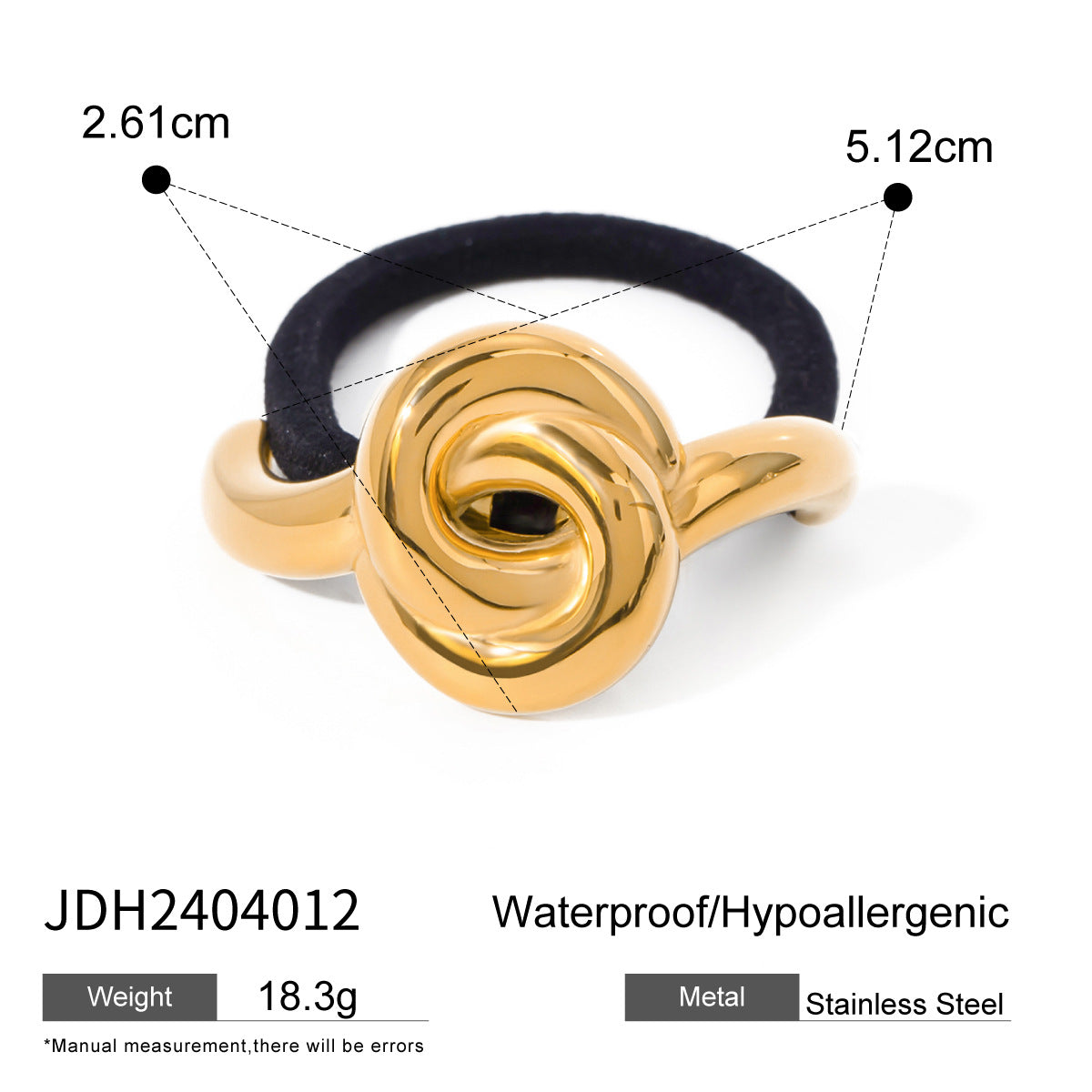 Women's Casual Style Solid Color 304 Stainless Steel Hair Tie