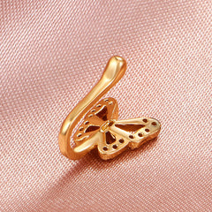 Anillo nasal falso en forma de U, piercing nasal de mariposa con incrustaciones de diamantes sin orificio, clip nasal, joyería anti-punción 