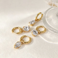 Stainless Steel Zircon Earrings Earrings