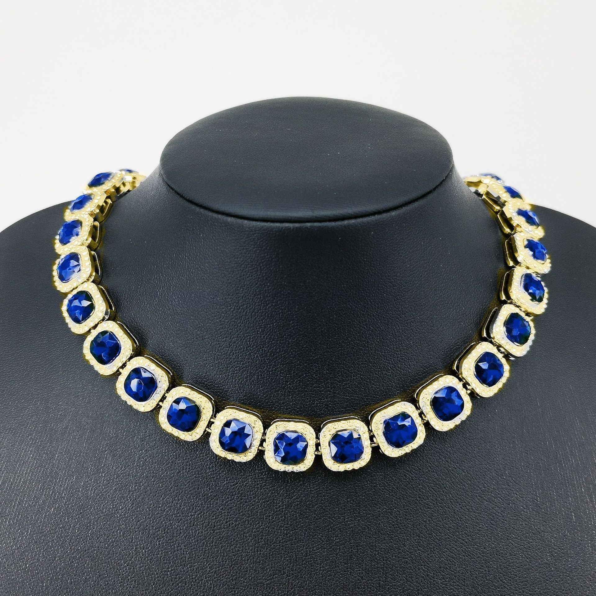 Collar de mano cubana de vidrio cuadrado de 12 mm para hombre, cadena de azúcar de roca, tendencia hip hop, aleación transfronteriza para hombre 