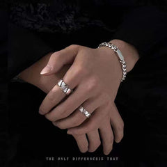 Anillo de plata abierto para hombre y mujer 