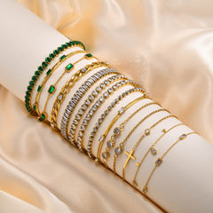 Heart Shape Titanium Steel Rhinestones Bracelets