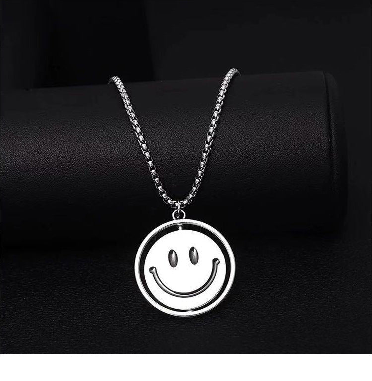 Collar de acero de titanio con colgante de hip hop para hombre 