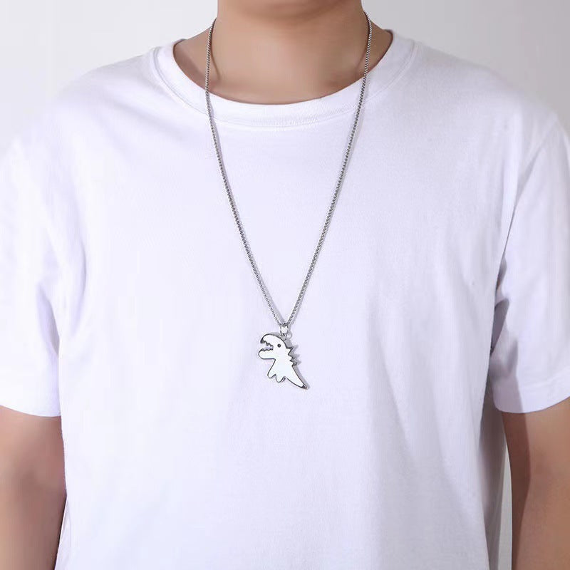 Collar de acero de titanio con colgante de hip hop para hombre 
