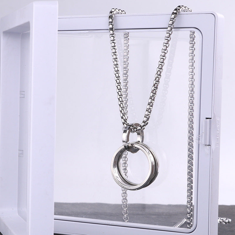 Titanium steel necklace men's hip hop street alloy pendant