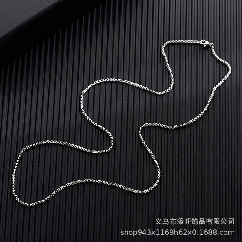 Titanium steel sweater chain men's necklace