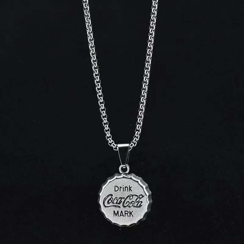 Collar de acero de titanio con colgante de hip hop para hombre 