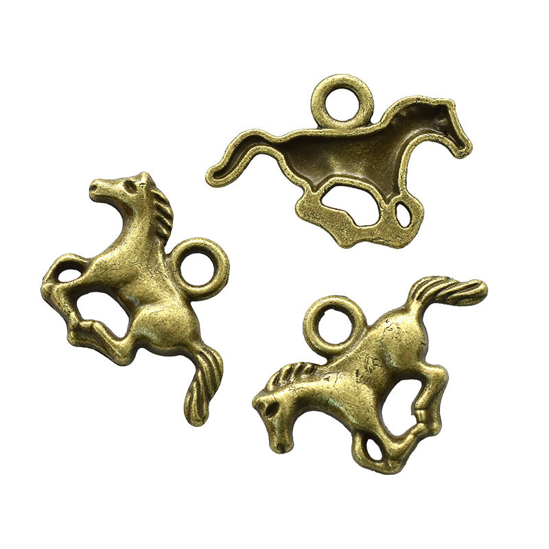 Accesorios de aleación para hacer tú mismo: colgantes de zapatos, sombreros y caballos de mezclilla estilo western 