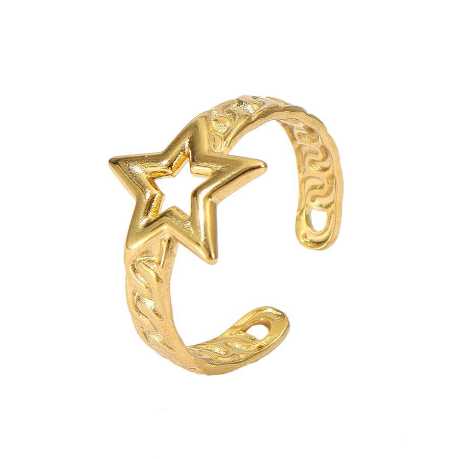 Wholesale Jewelry Retro Devil's Eye Star Heart Shape 304 Stainless Steel Open Rings