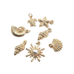 Accesorios de joyería DIY Aleación Serie Océano Colgante Delfín Estrella de Mar Tortuga Colgantes 100 piezas