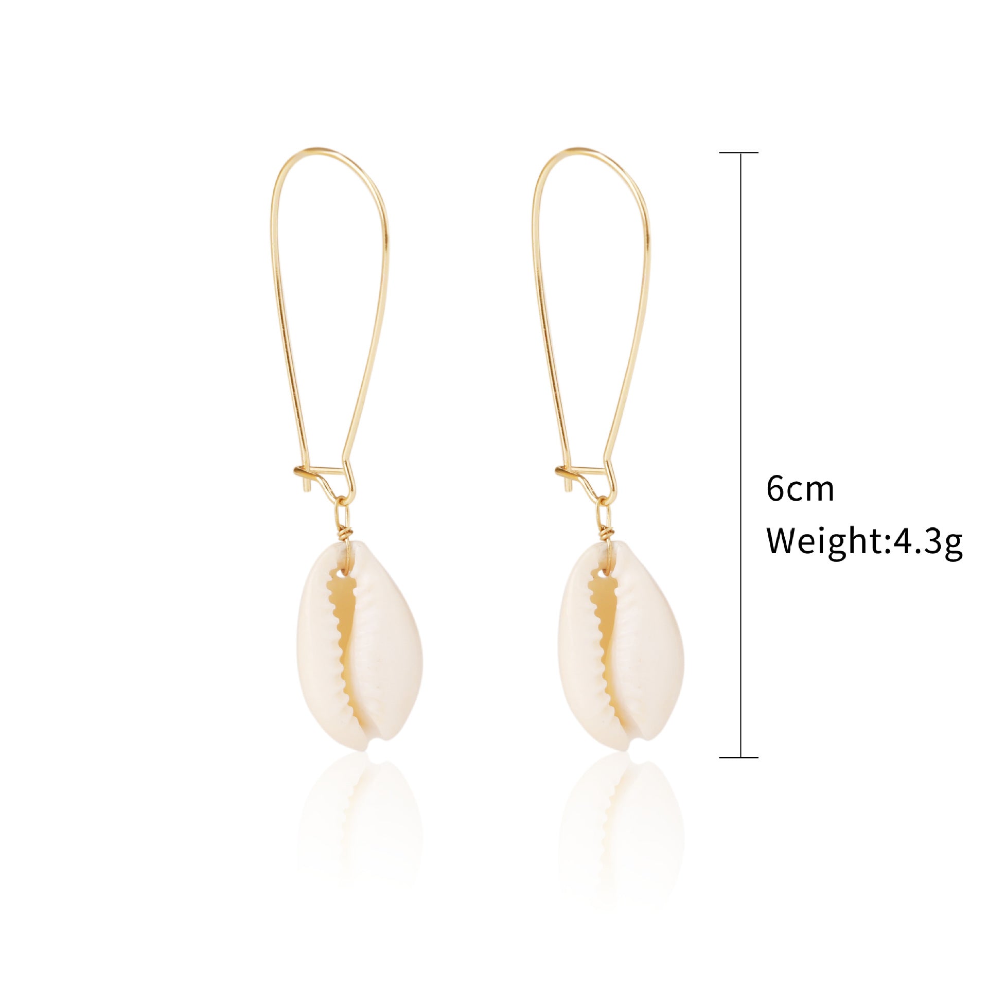 Pendientes de concha de perla con diseño de joyería marina bohemia, pendientes de concha de verano natural de aleación