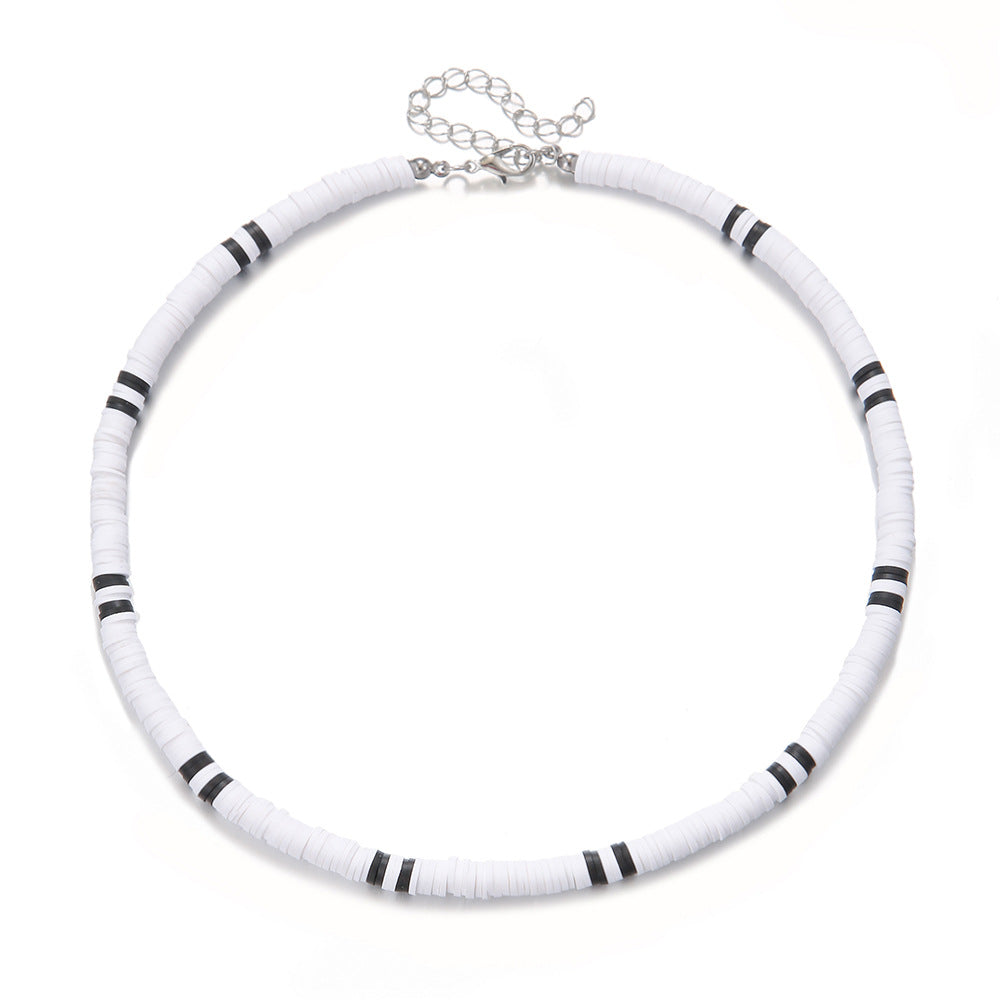 Collar corto con cuentas de madera de concha de coco bohemio para hombre, con tiras apiladas y cuentas turquesas, cadena de clavícula.