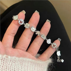 Colored Zircon Gingerbread Man Bear Bracelet Christmas Bracelet