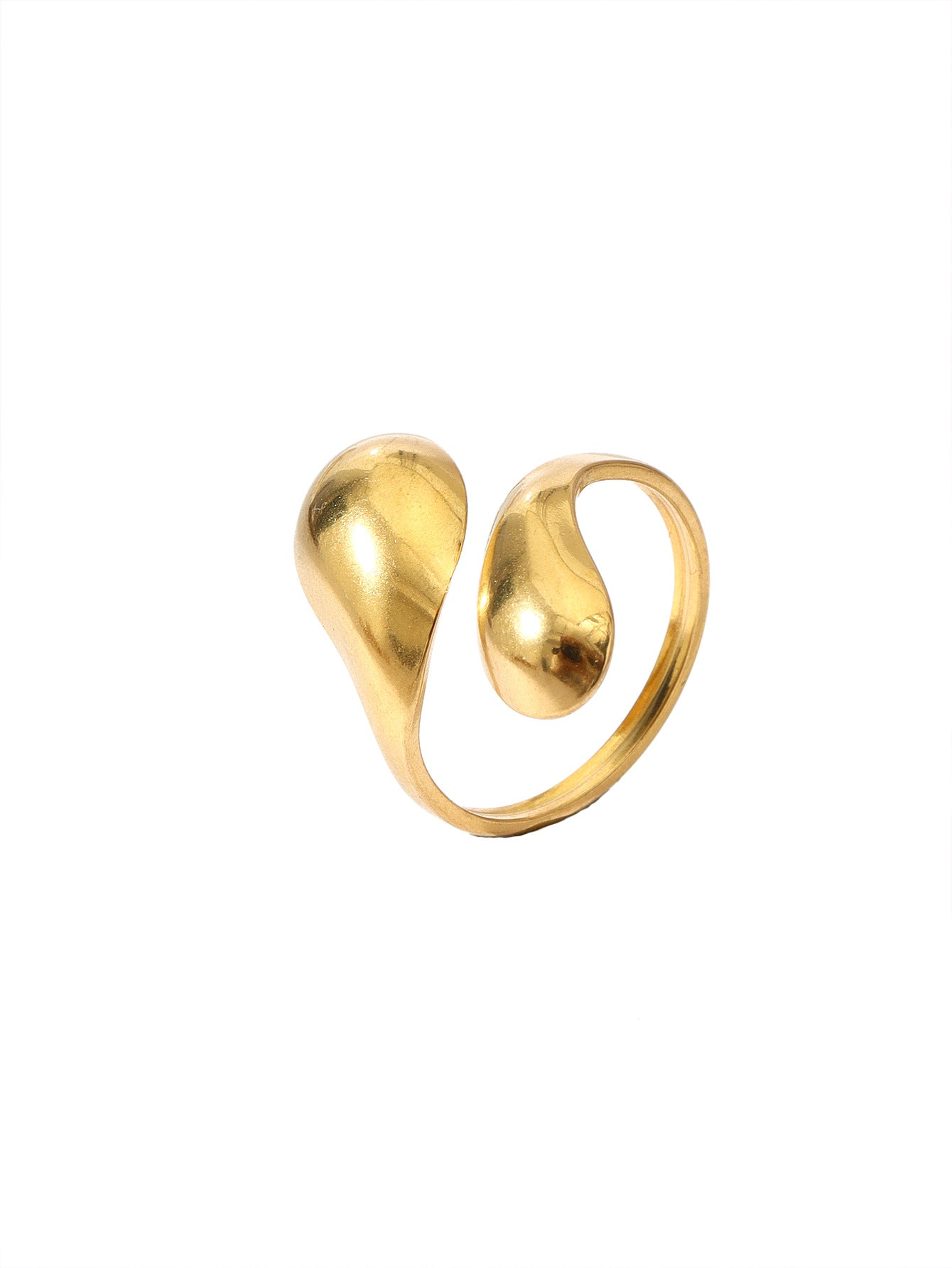 Anillos abiertos chapados en acero inoxidable 304 con diseño floral retro al por mayor 
