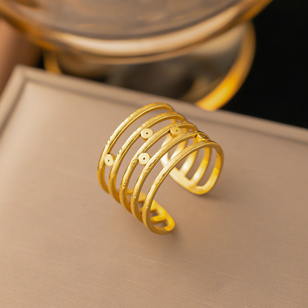 Wholesale Jewelry Simple Style Solid Color Titanium Steel Plating Rings