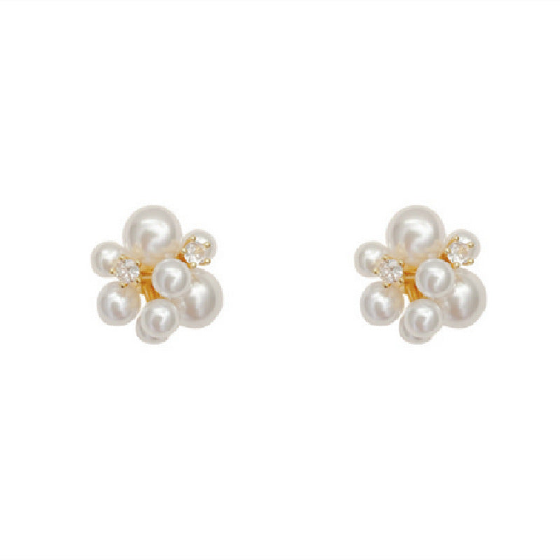 1 Pair Sweet IG Style Geometric Heart Shape Butterfly Inlay Alloy Rhinestones Pearl Drop Earrings Ear Studs