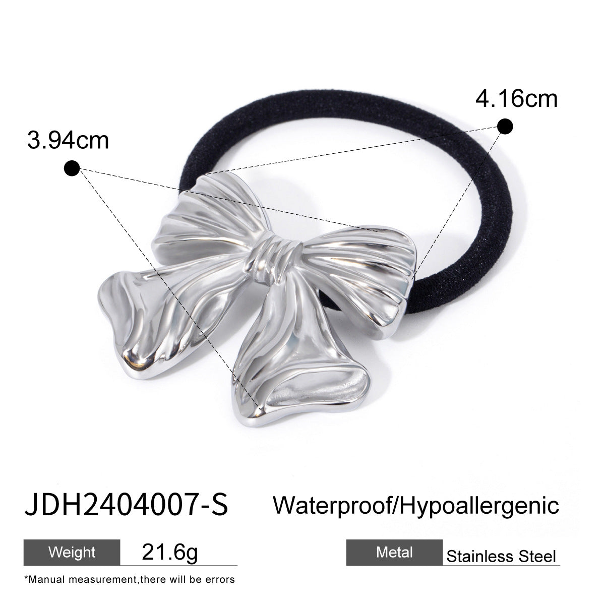 Women's Casual Style Solid Color 304 Stainless Steel Hair Tie