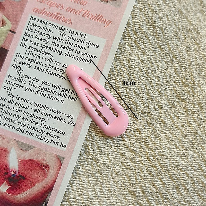 Horquilla con forma de gota de agua de 3 cm con clip BB de color macarrón 