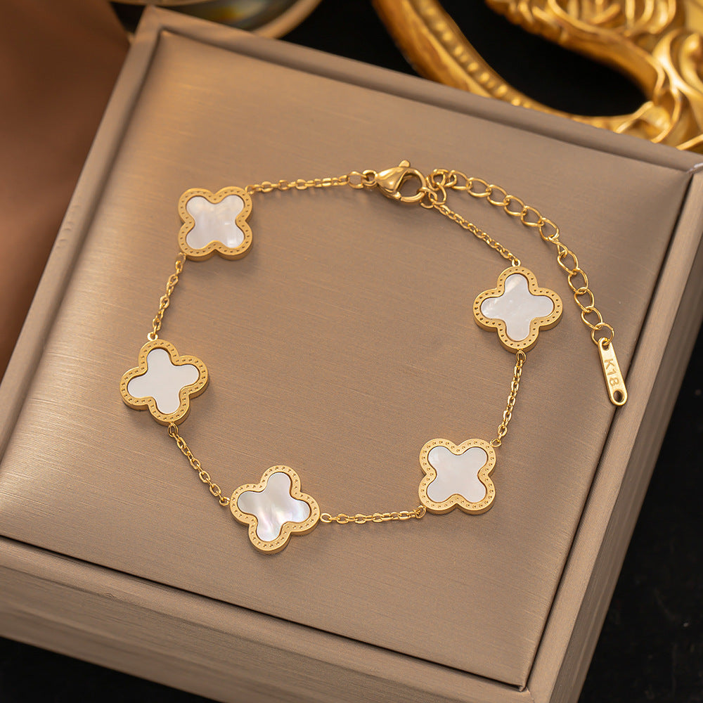 Pulsera de acero de titanio para mujer, pulsera sencilla, joyería 