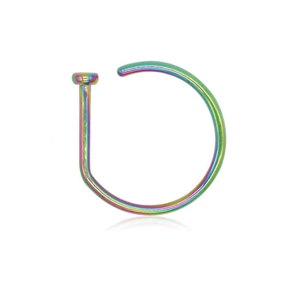 Anillo nasal falso perforado de acero inoxidable 