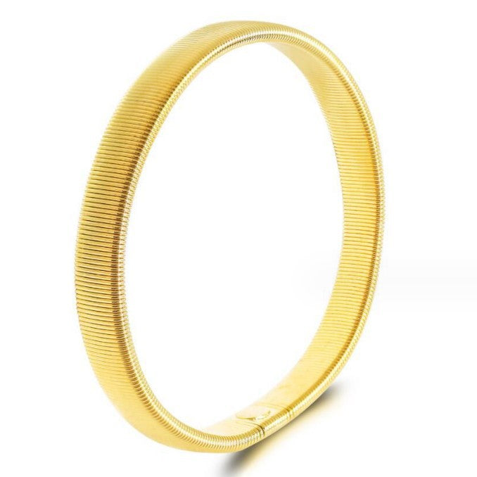 Pulsera de resorte de metal, la pulsera se puede estirar y elástica.