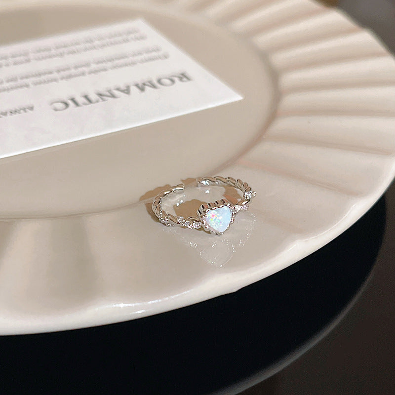 Anillo microengastado, anillo ajustable para dedo índice con apertura de circonitas para mujer
